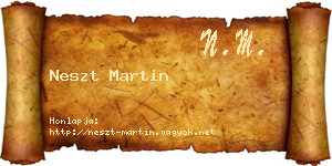 Neszt Martin névjegykártya